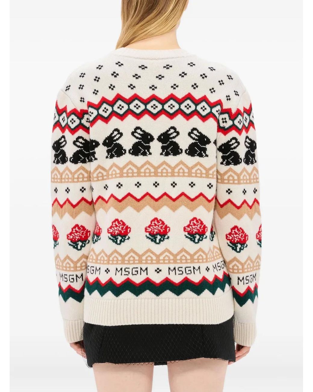 MSGM Red Wool Blend Sweatshirt