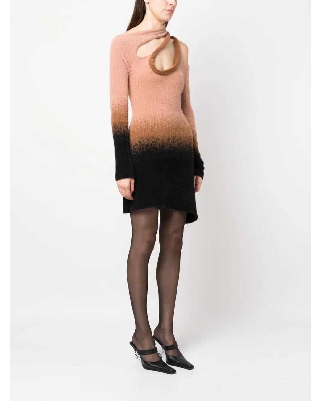 OTTOLINGER Black Gradient-Effect Knitted Mini Dress