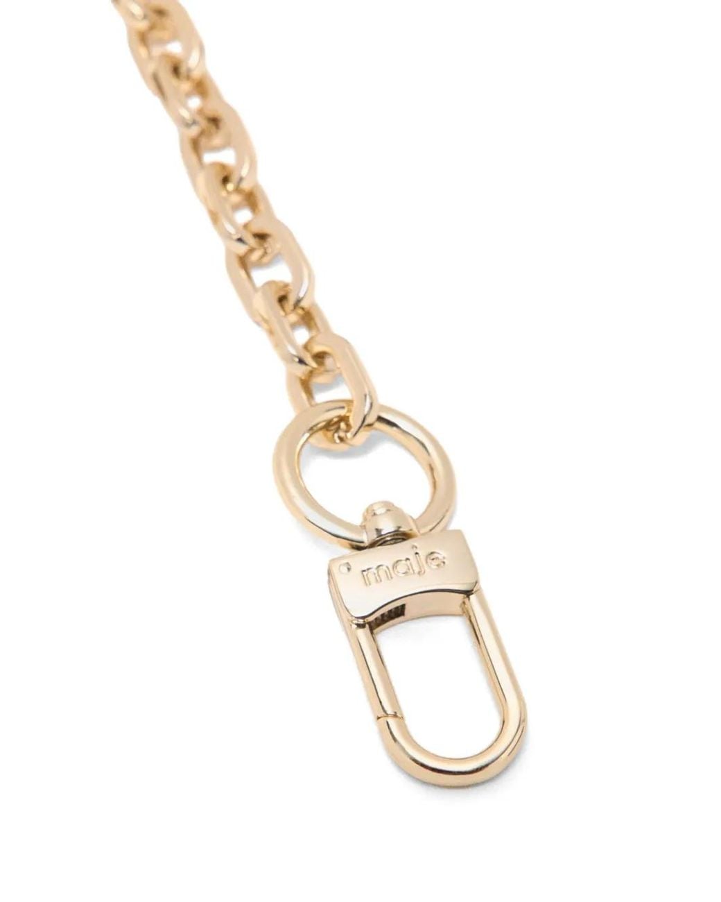 Maje Metallic Short Metal Chain Shoulder Strap