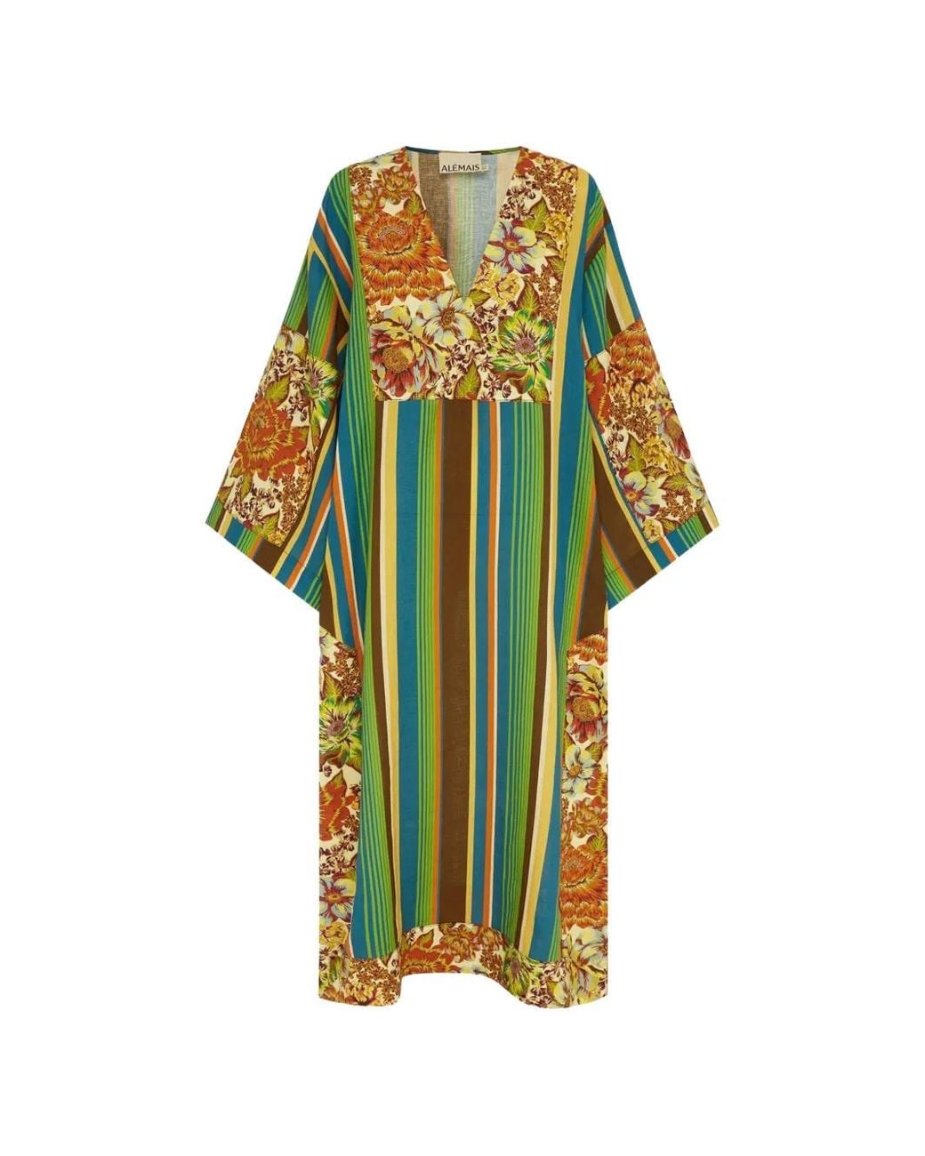 ALÉMAIS Green Charlie Linen Midi Dress