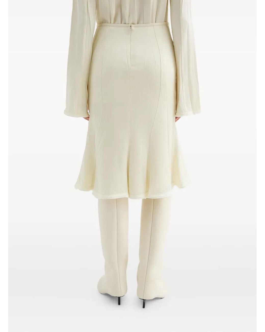 Jil Sander Natural Satin Mini Skirt
