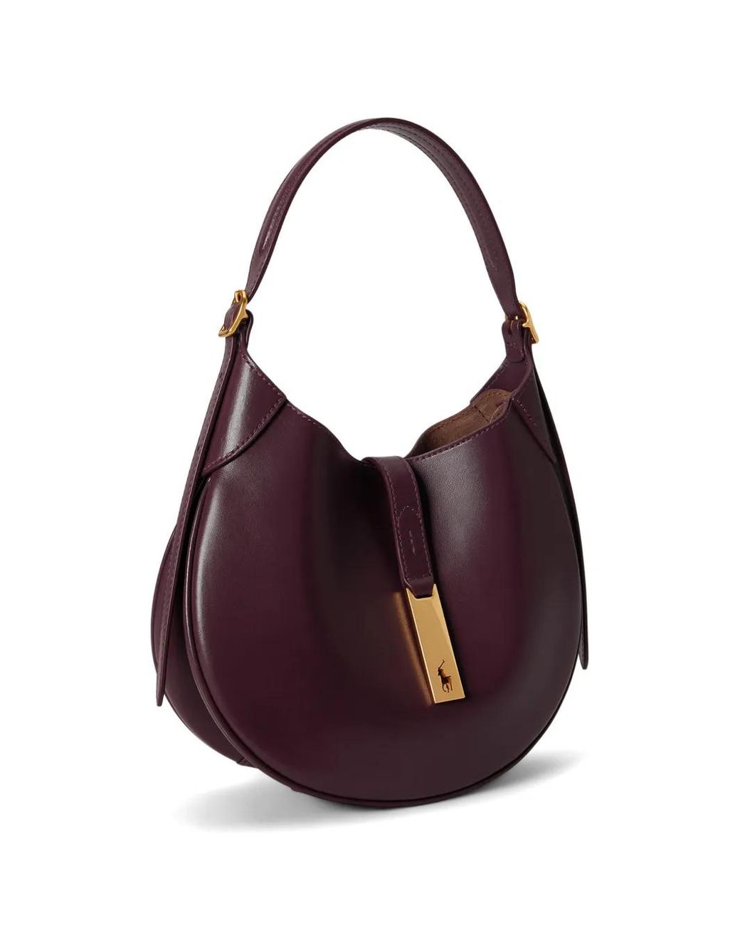 Polo Ralph Lauren Purple Polo Id Leather Shoulder Bag