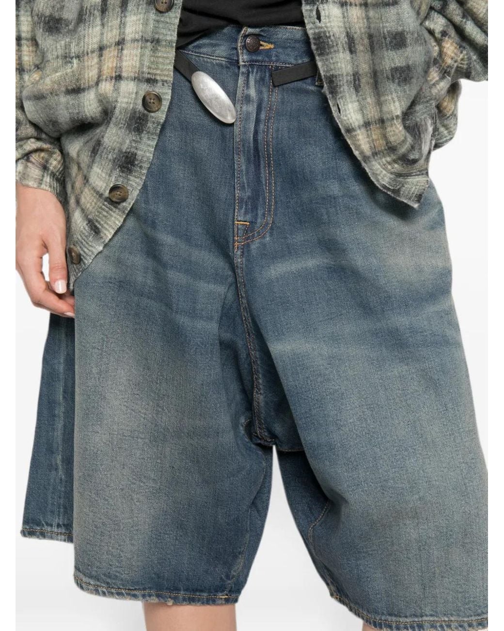 R13 Blue Jesse Denim Shorts
