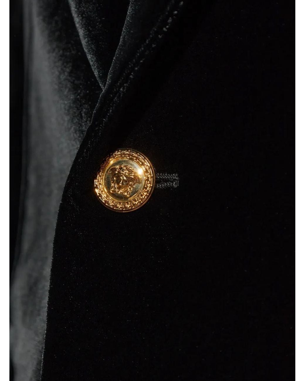 Versace Black Velvet Single-Breasted Blazer for men