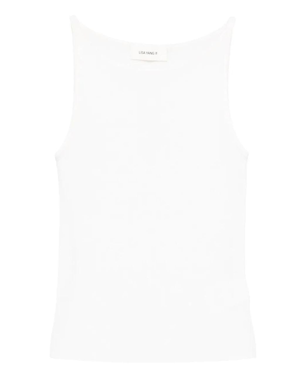 Lisa Yang White Lynette Sleeveless Top