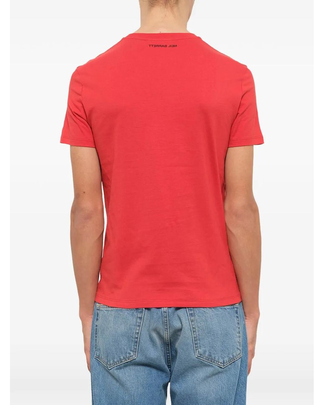 Neil Barrett Red Slogan-Print T-Shirt for men