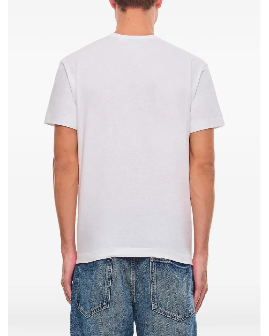 Comme des Garçons White Heart-Patch T-Shirt