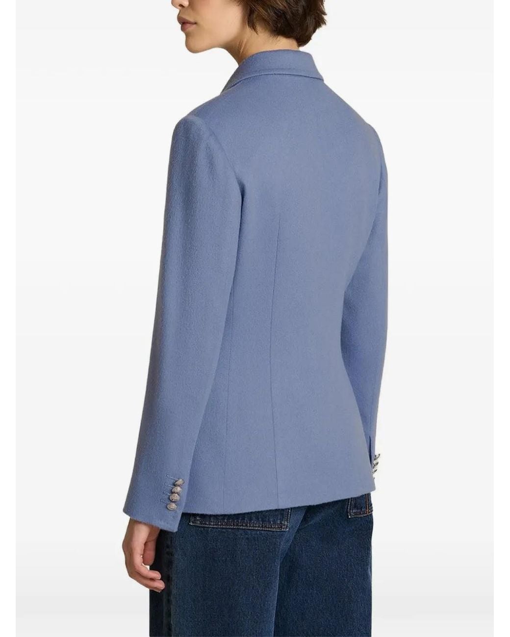 Kiton Blue Double-Breasted Blazer