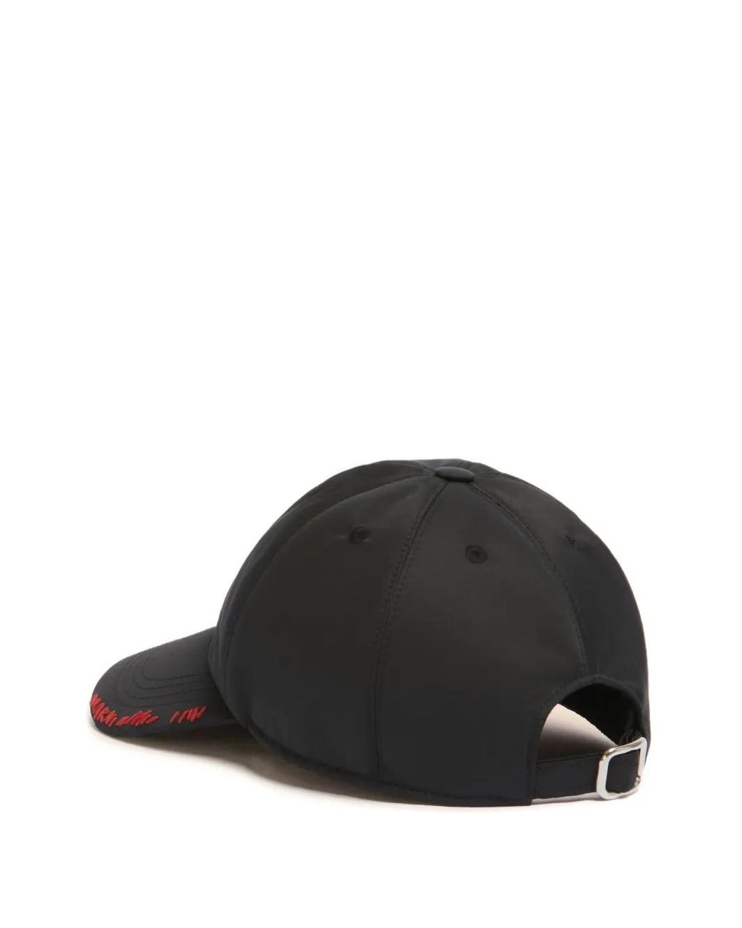 Marni Black Tafetta Baseball Cap With Embroidery