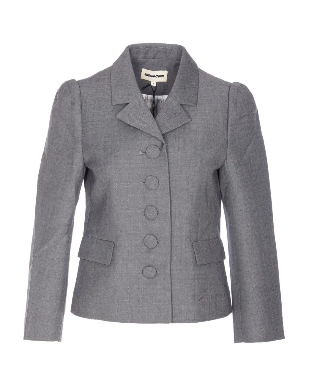 ShuShu/Tong Gray Geknöpfte Jacke Mit Revers