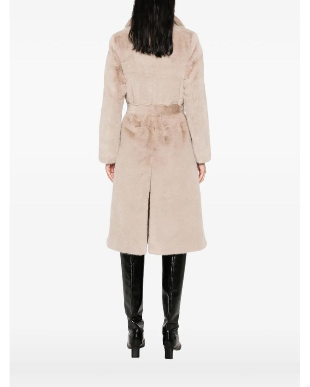 DUNO Natural Mantel Mit Shearling-Effekt