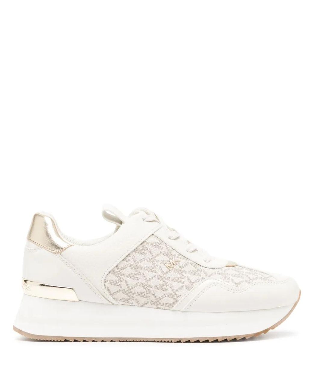 Michael Kors White Raina Logo-Jacquard Platform Sneakers