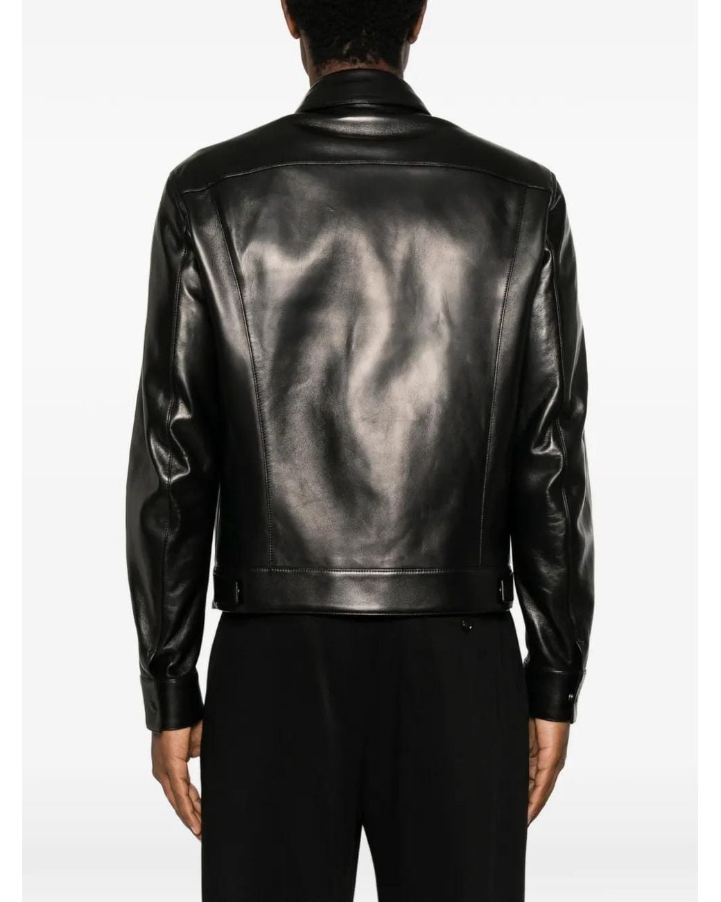 Tom Ford Black Nappa Blouson With Pointed Collar And Full Zip Fastening for men