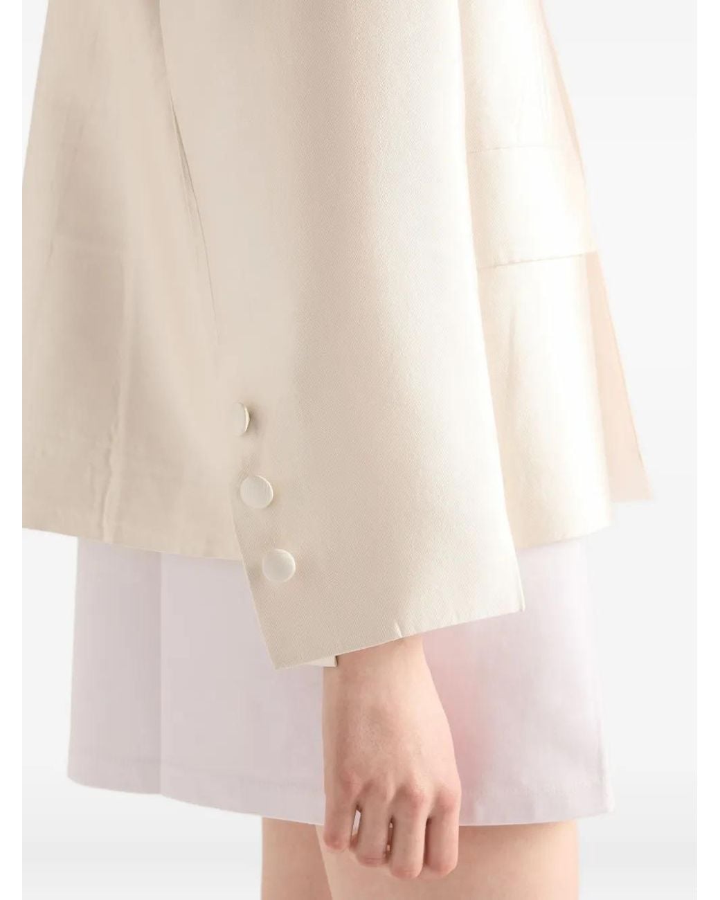 Chaqueta Con Bolsillos De Solapa Prada de color Natural