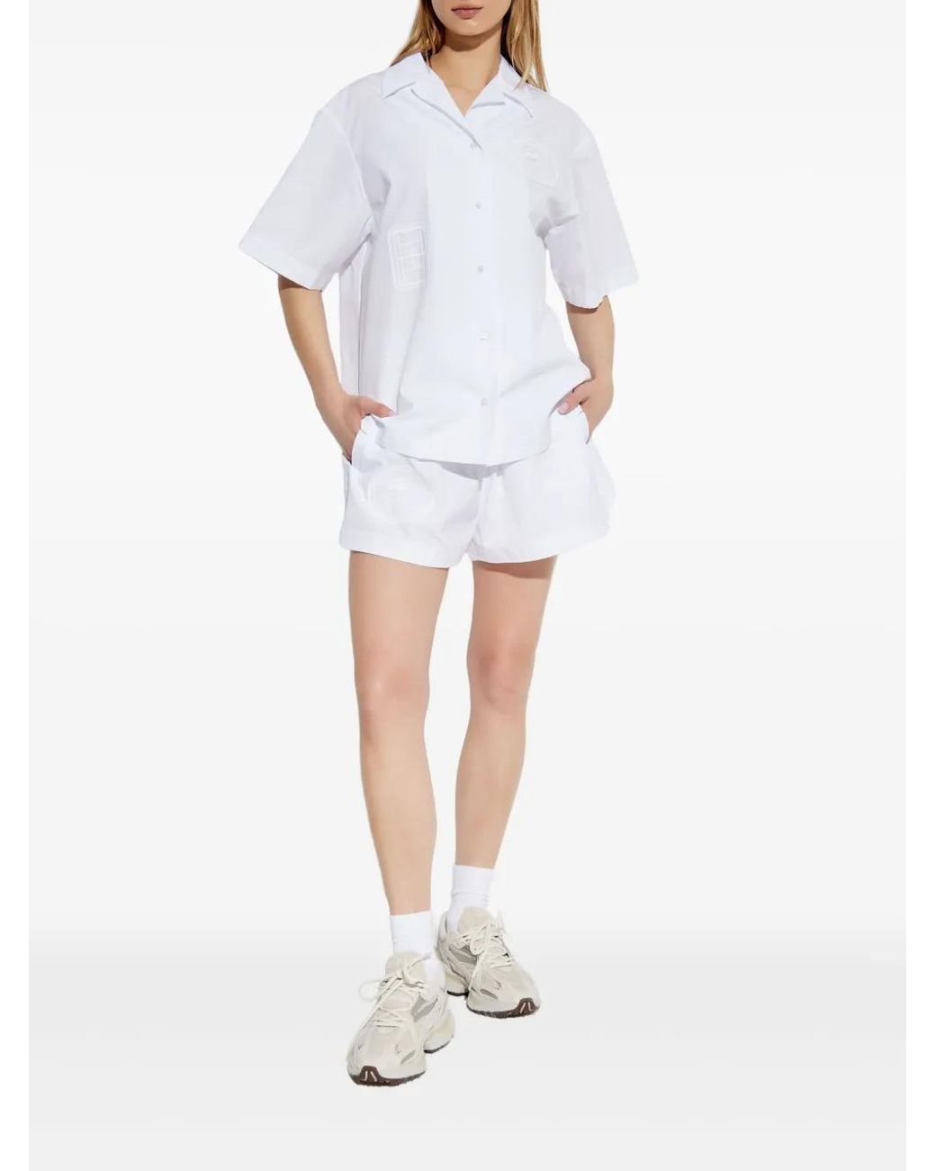 Lacoste White Logo-Patch Shirt
