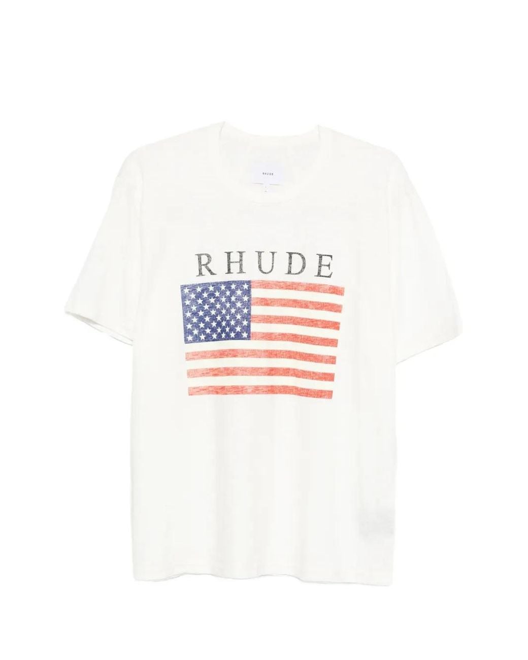 Rhude White Usa Flag T-Shirt for men