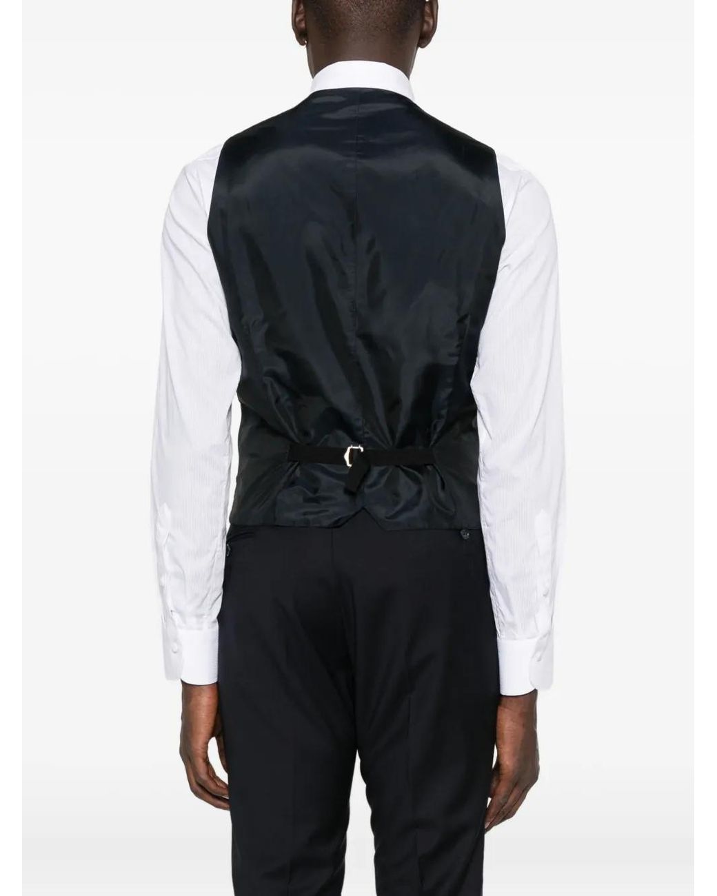 Tagliatore Blue Button-Fastening Sleeveless Waistcoat for men