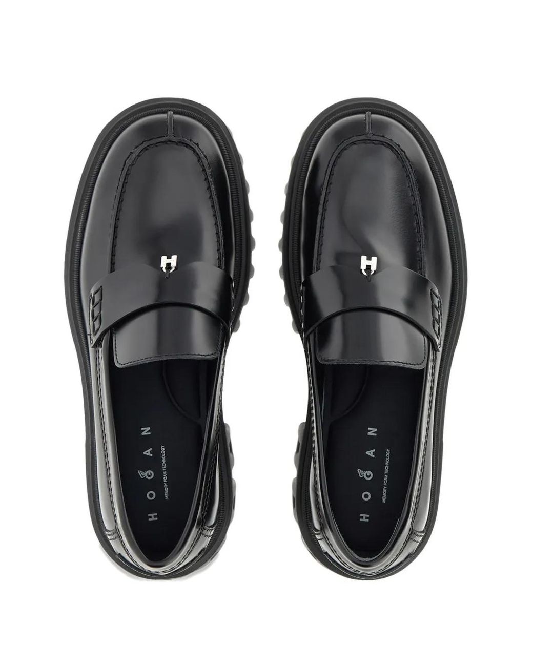 Hogan Black Leather Loafers