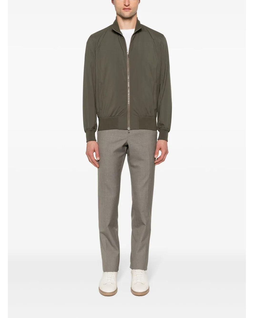 Barba Napoli Gray Fox Bomber Jacket for men
