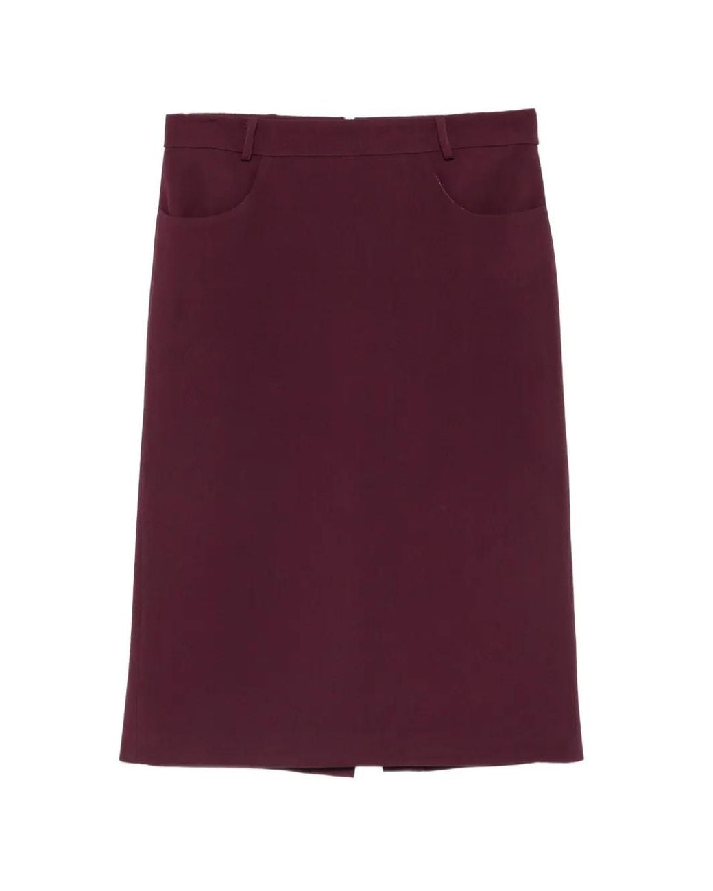 Ermanno Scervino Purple Belt-Loop Rear-Slit Midi Skirt