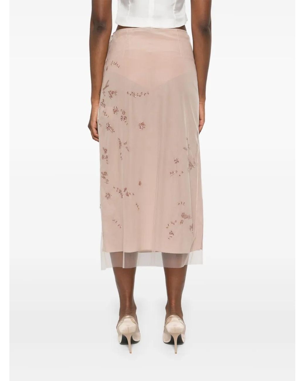 Fendi Pink Layered Midi Skirt