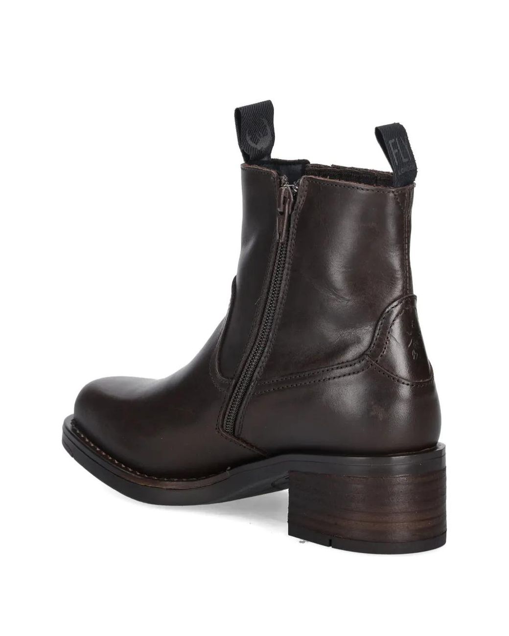 Fly London Brown Pull-Tab Side-Zip Boots