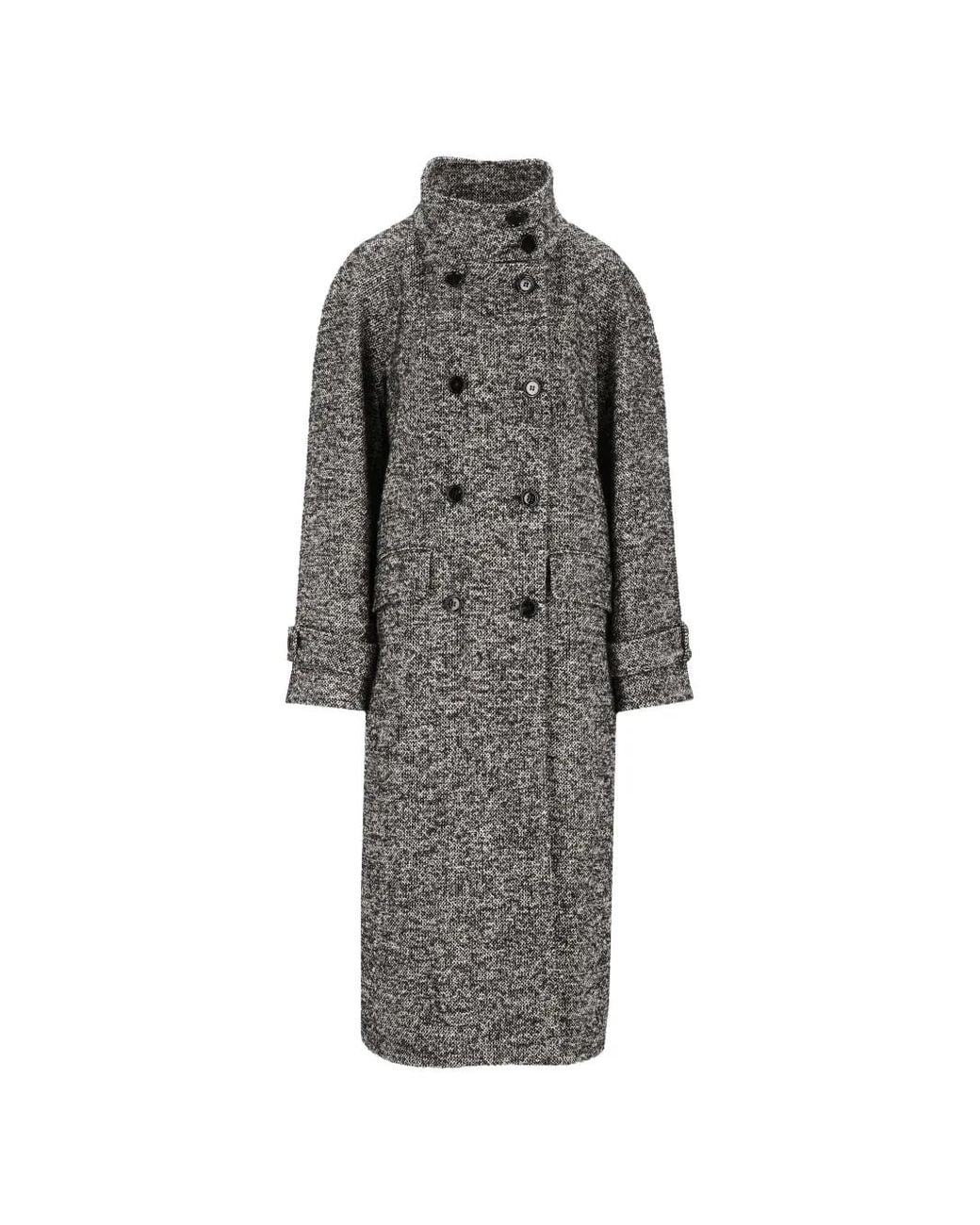 Dolce & Gabbana Gray Double-Breasted Martingale Coat