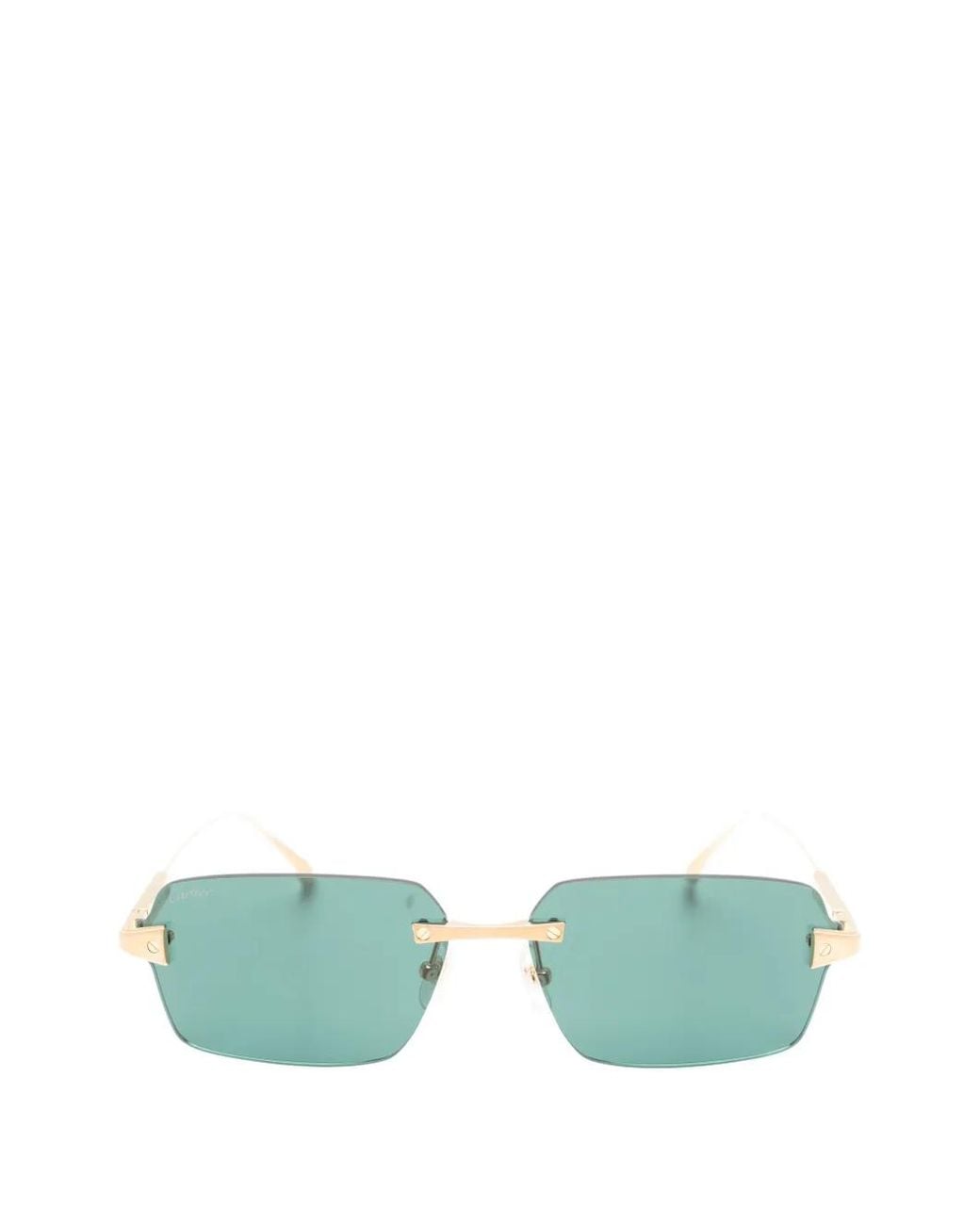 Cartier Green Santos De Cartier Rectangle-Frame Sunglasses