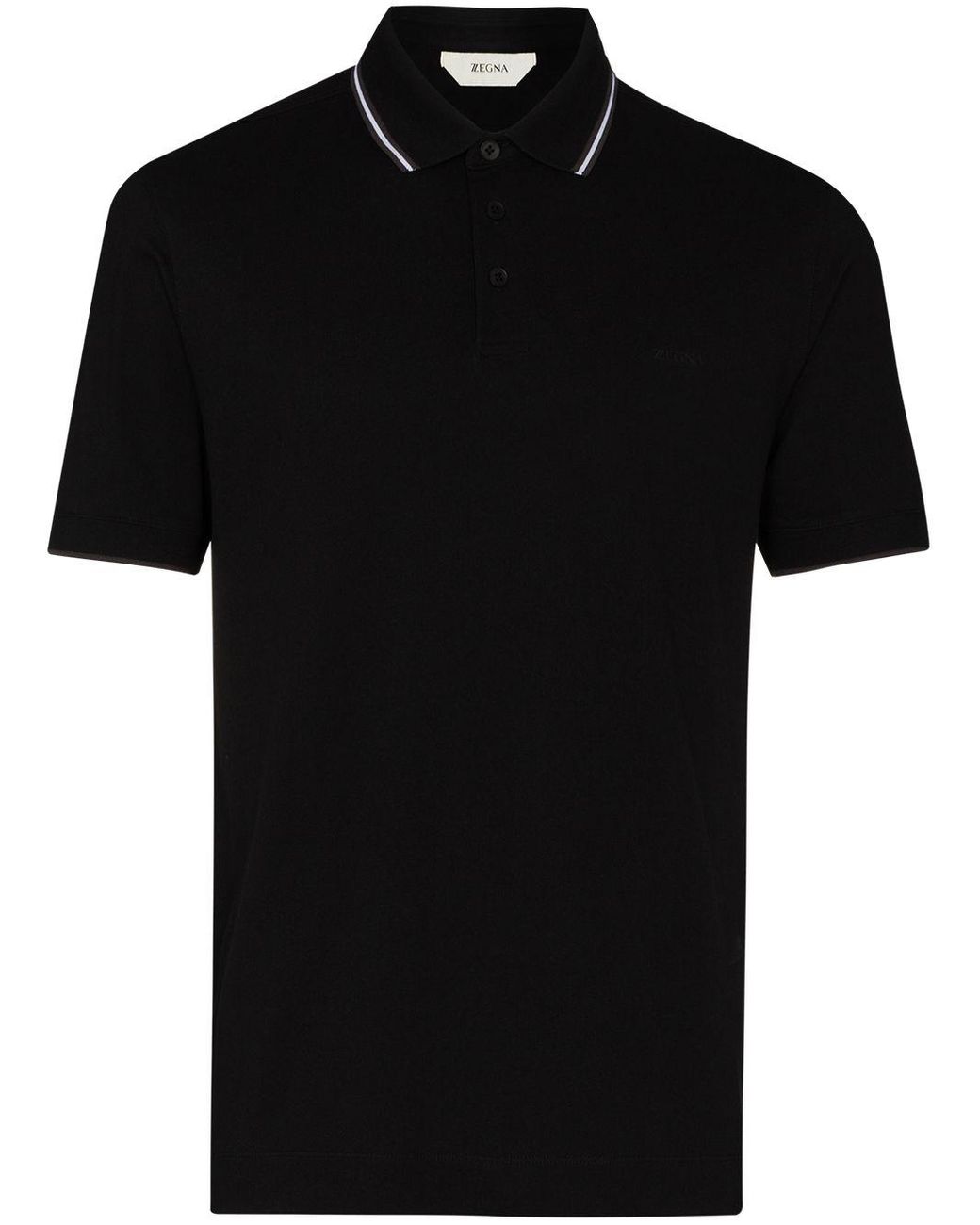 Z Zegna Synthetic Logo Polo T-shirt in Black for Men - Lyst