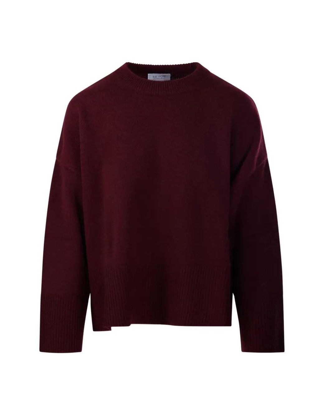 Be You Red Ribbed-Knit Crew-Neck Sweater