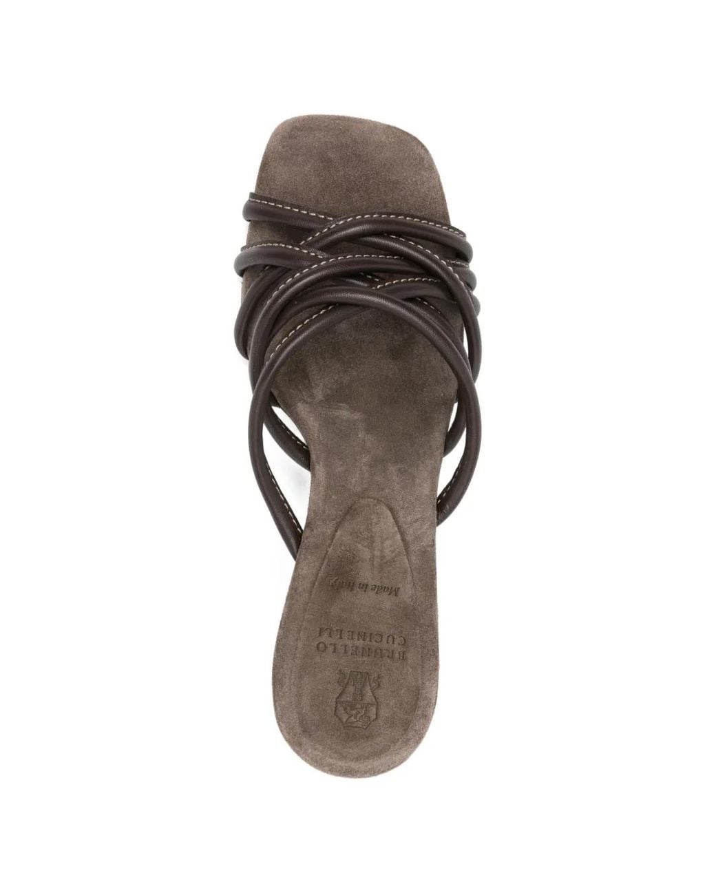 Brunello Cucinelli White Crossover-Strap Sandals
