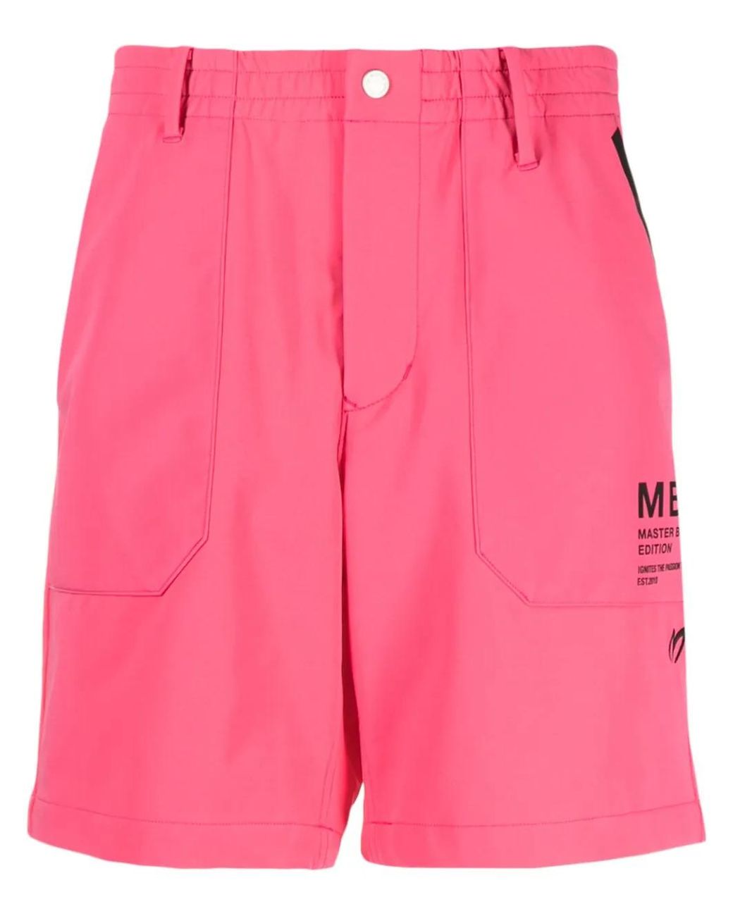 MASTER BUNNY EDITION Pink Logo-Patch Elasticated-Waist Shorts for men
