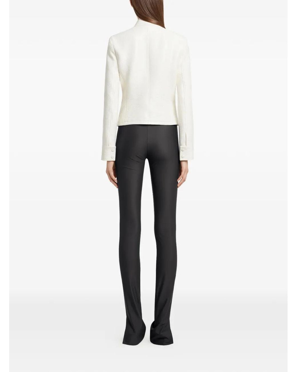 Courreges White Courregès City Jacket With Buckle Neck And Logo Detail