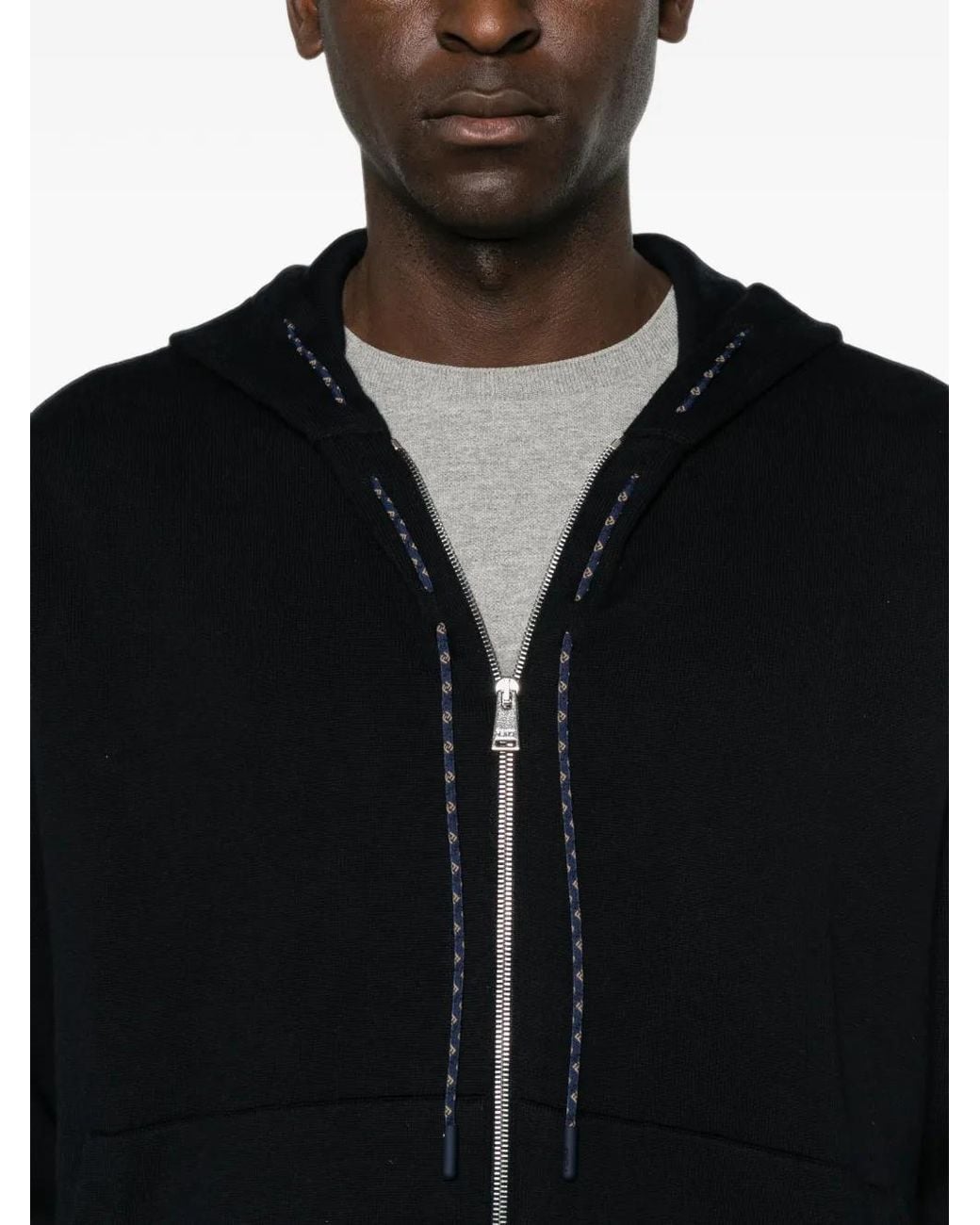 Fendi Black Hoodie À Fermeture Zippée for men