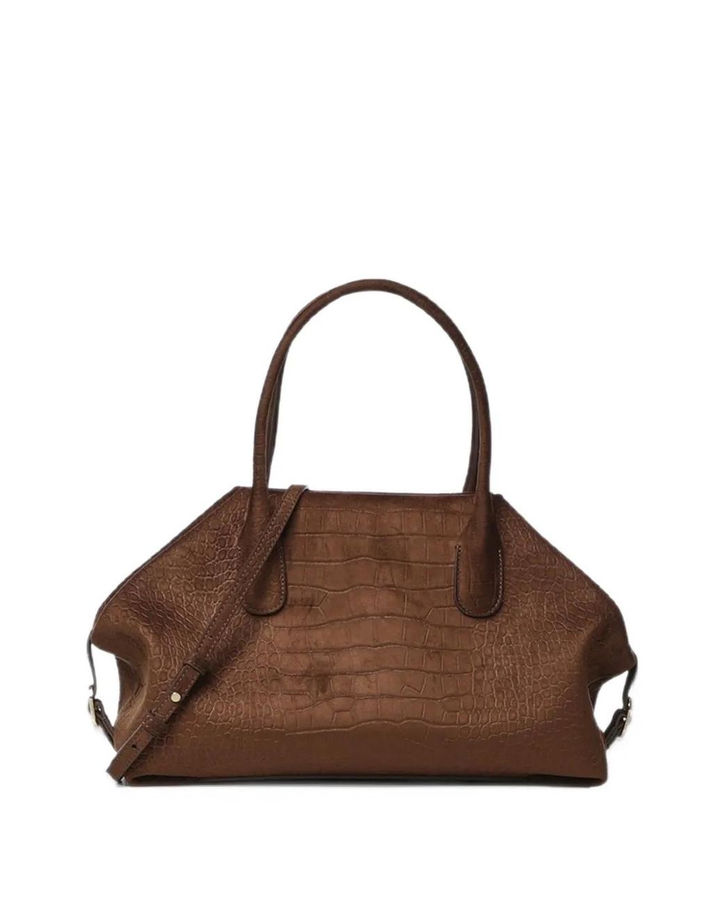 THEMOIRÈ Brown Crocodile-Effect Tote Bag