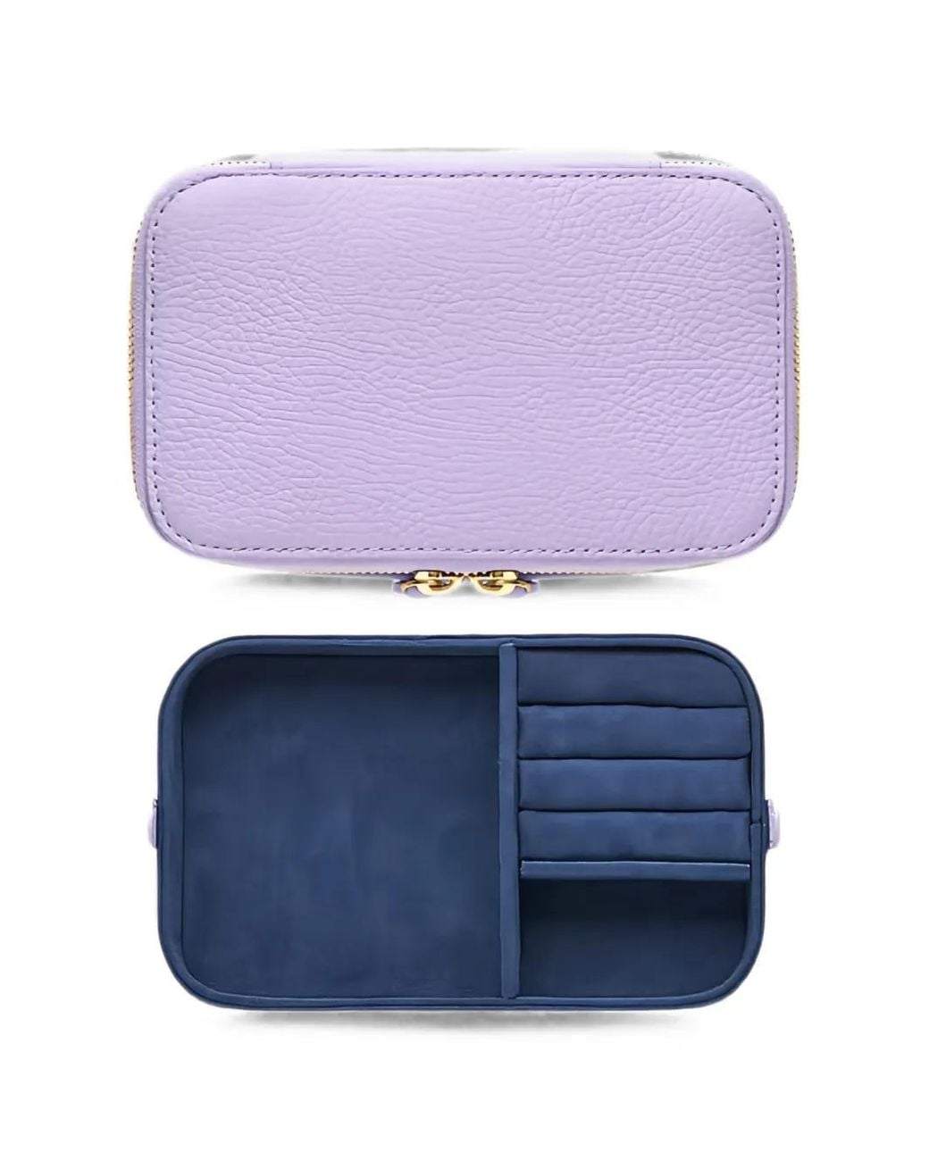 Maison De Sabre Purple Full-Grain Leather Jewellery Case