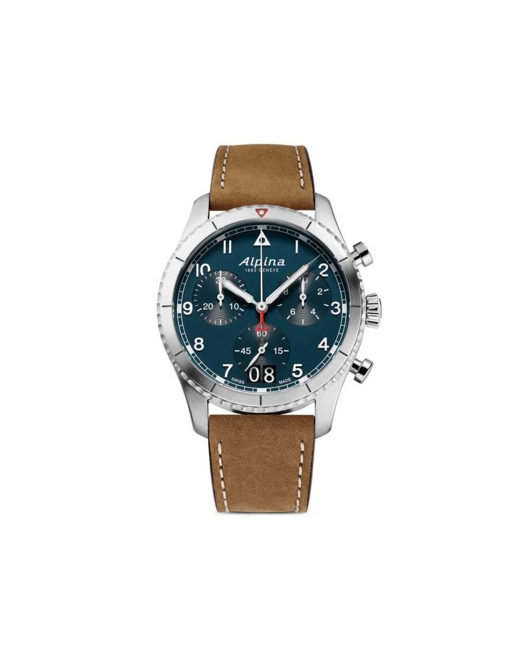 Alpina Blue Startimer Pilot Quartz Chronograph Big Date 41Mm for men