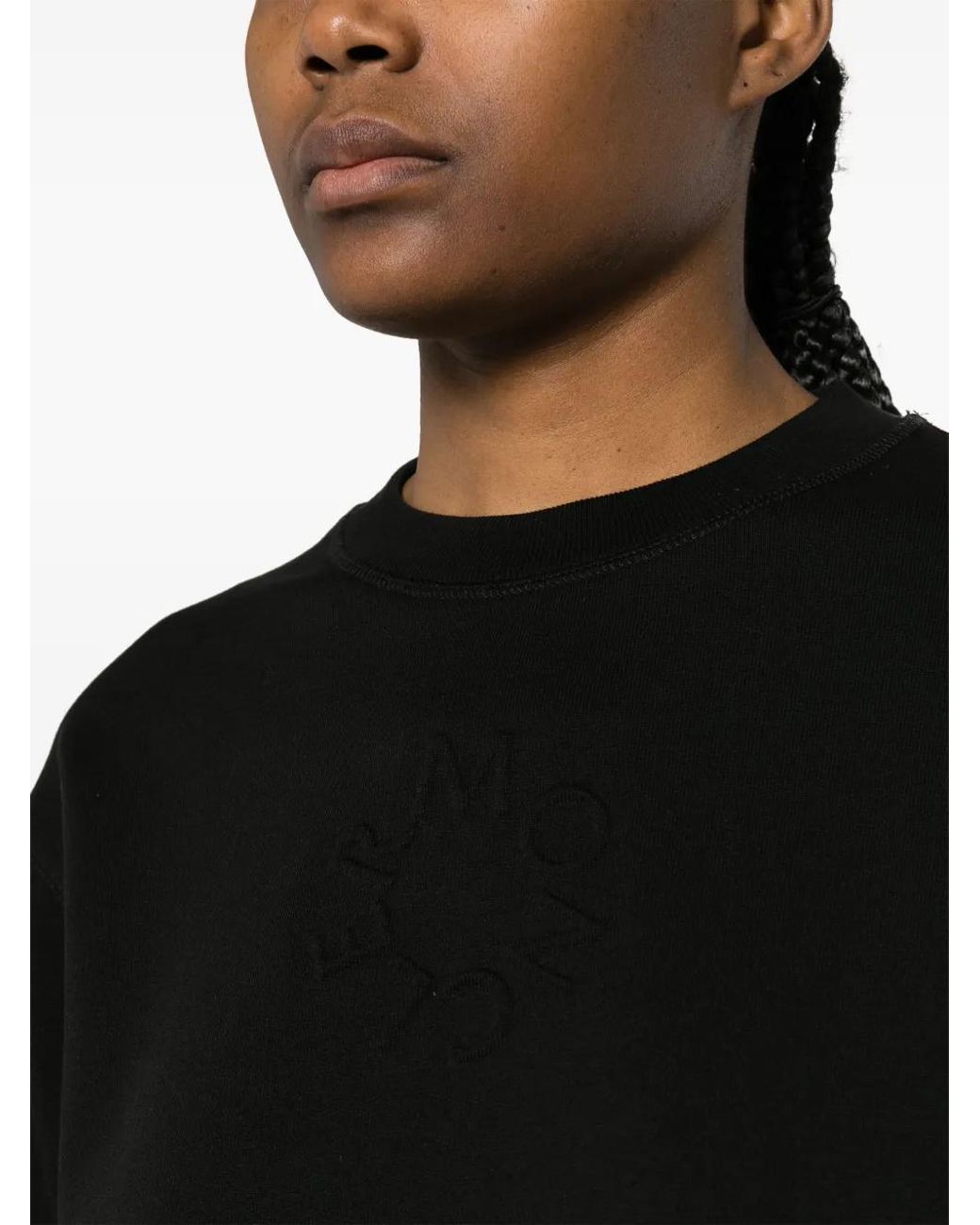 Moncler Black Embossed-Logo Cotton Sweatshirt