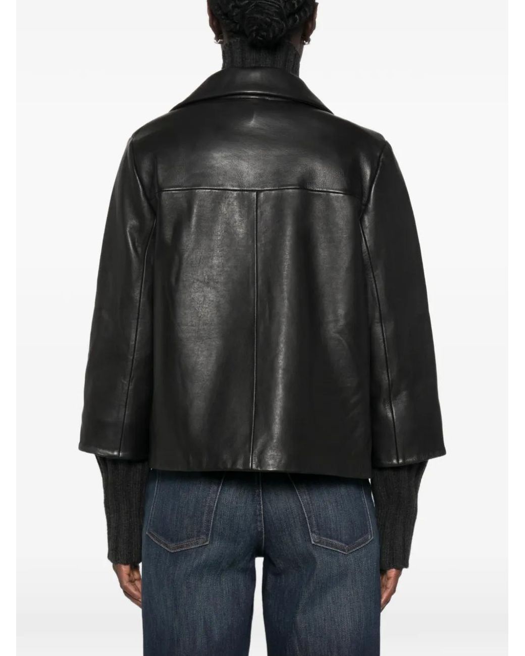 The Jackie Leathers Black Layered Leather Jacket