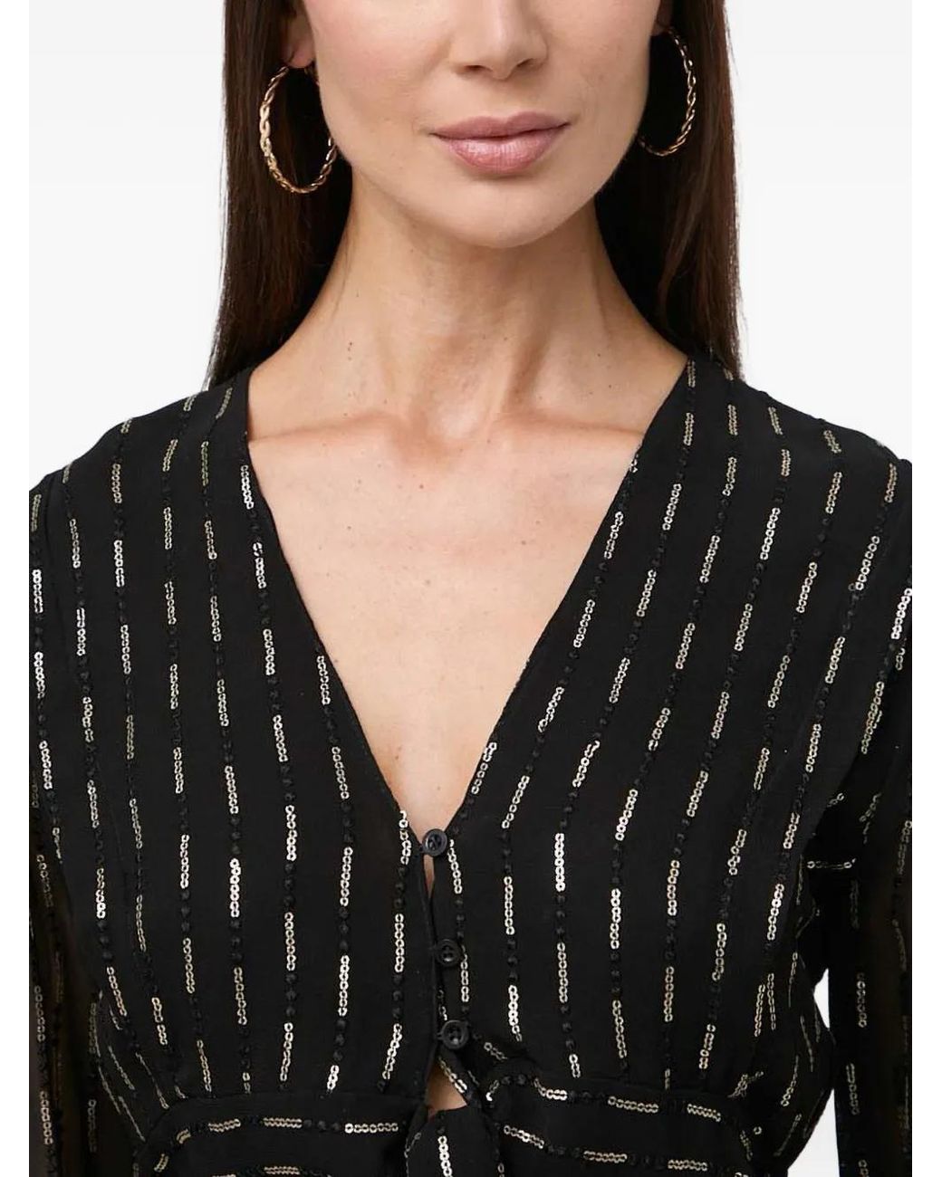 Twinset Black Tie-Detail Blouse