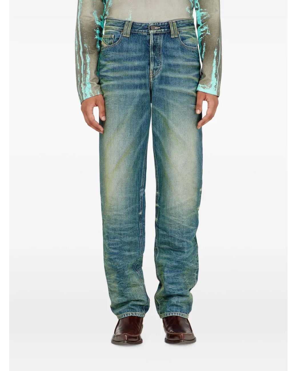 DIESEL Blue Regular-Jeans High-Waist 1991 D-Voeed for men