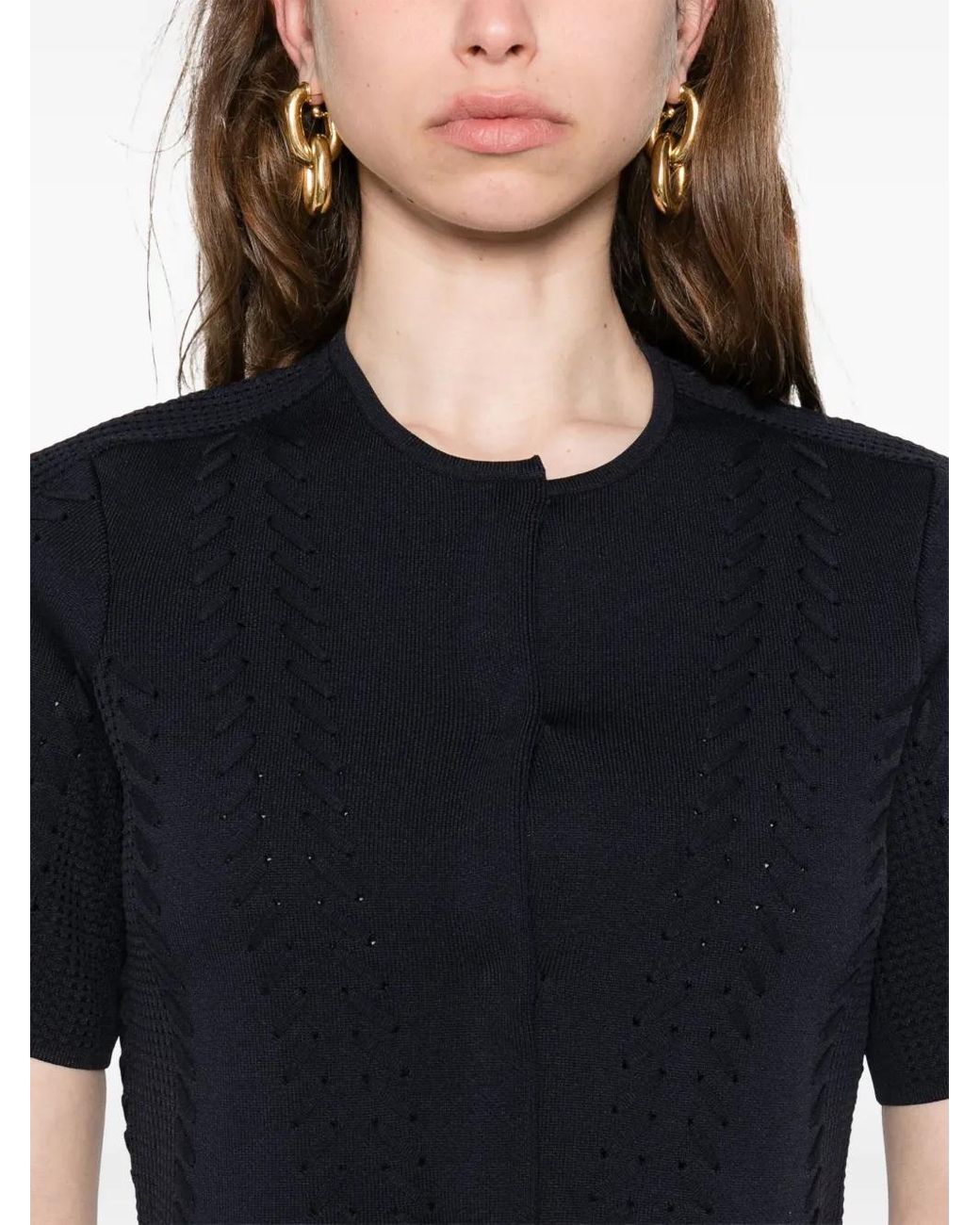 Maje Blue Cropped Cardigan