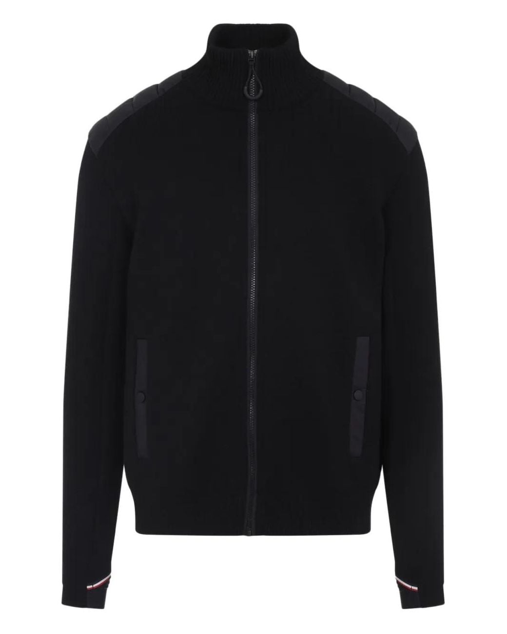 Moncler Black Zip-Up Cardigan for men