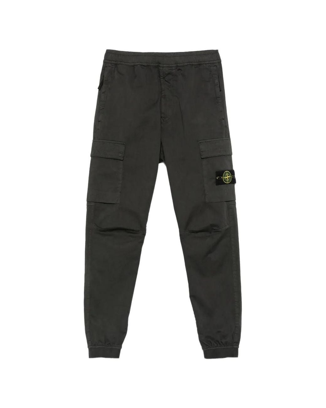 Stone Island Black Pantalon Cargo À Patch Logo for men