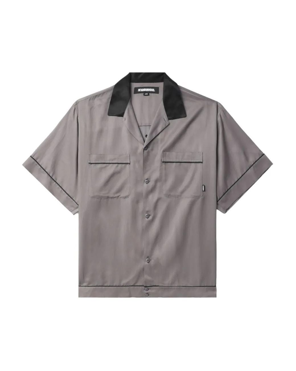 Neighborhood Gray Short-Sleeve Pocket Bowling Shirt for men