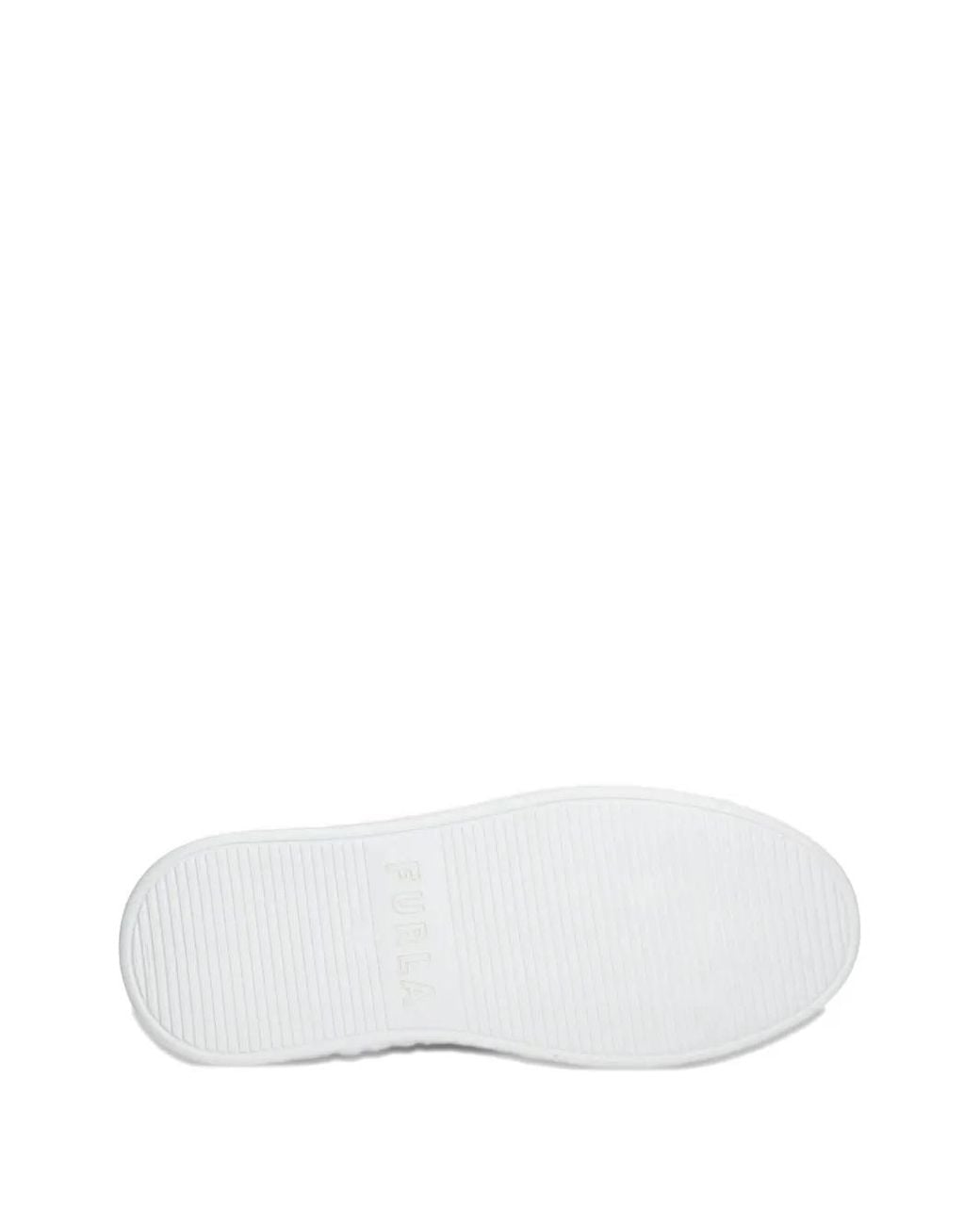 Furla White Logo-Plaque Platform Sneakers