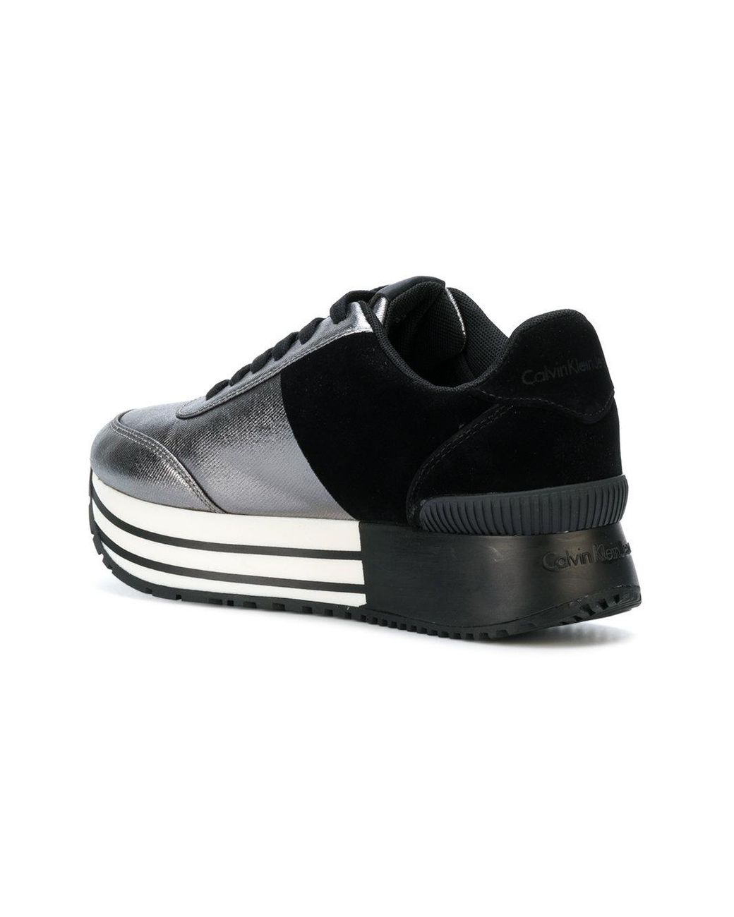 calvin klein leather platform trainers