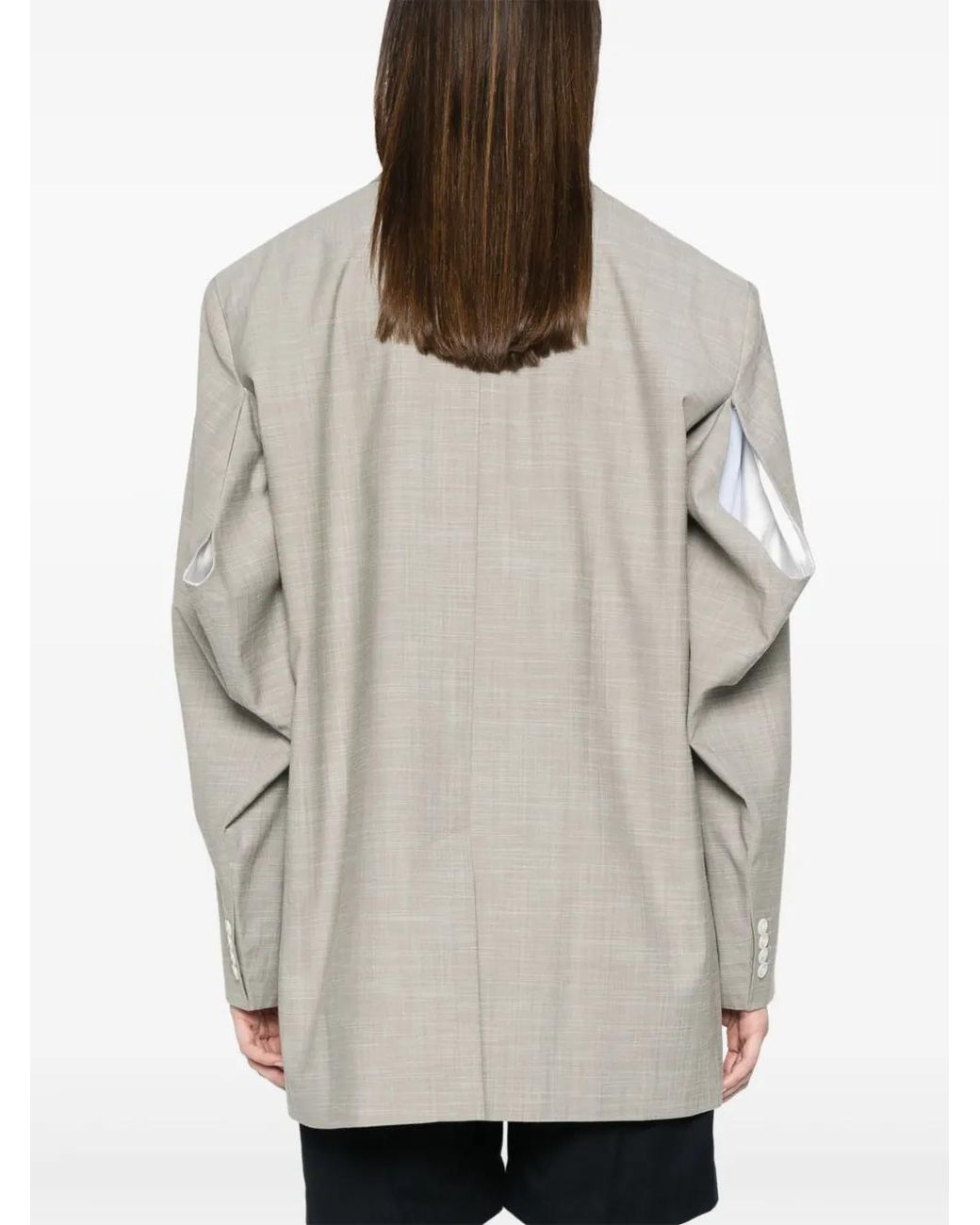 KENZO Gray Solid Kimono Blazer Clothing
