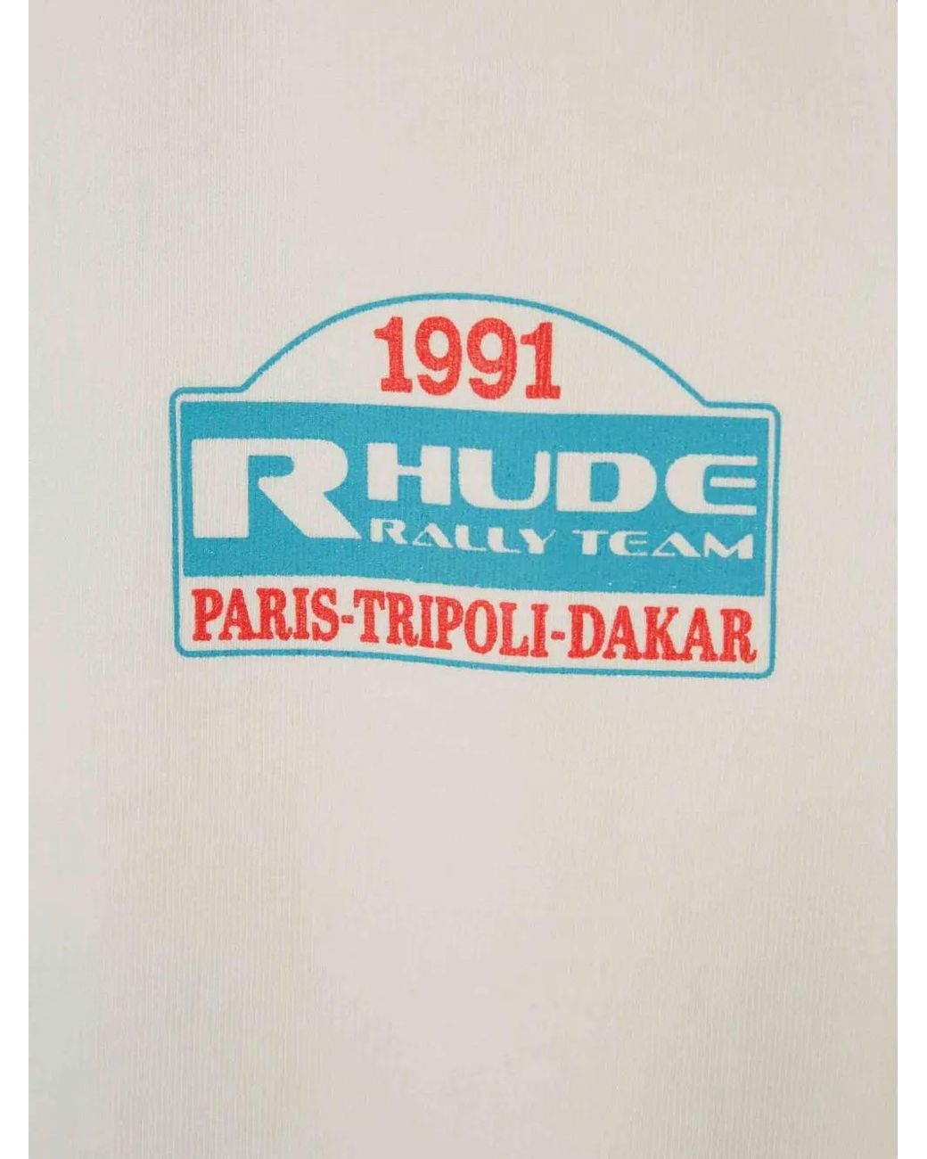 Rhude White Tripoli Rally Team T-Shirt for men