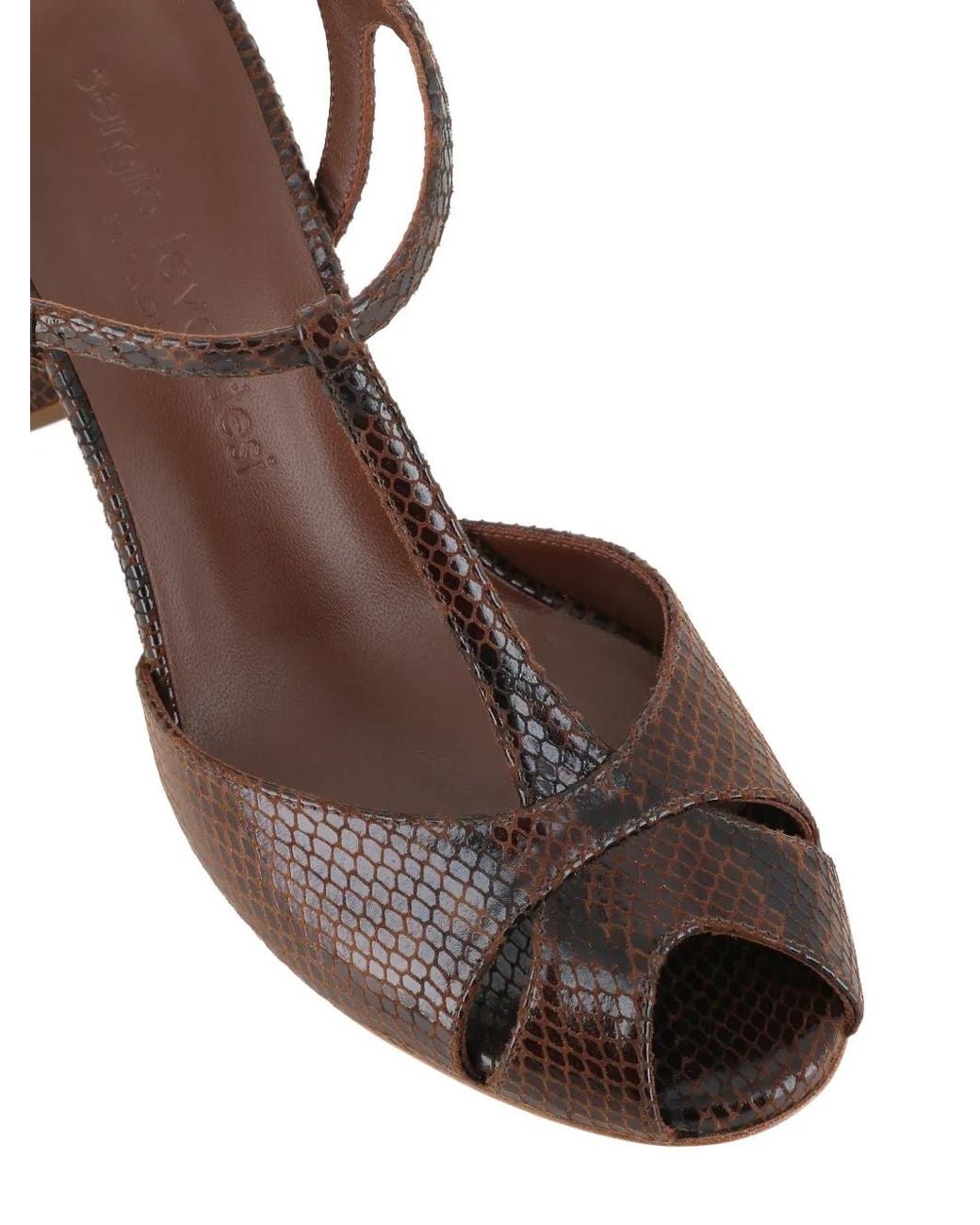 Sergio Levantesi Brown Sandales Giselle 6 À Effet Reptile